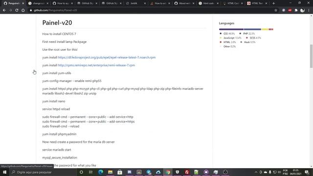 Painel V20 Centos 7 Link Github смотреть онлайн