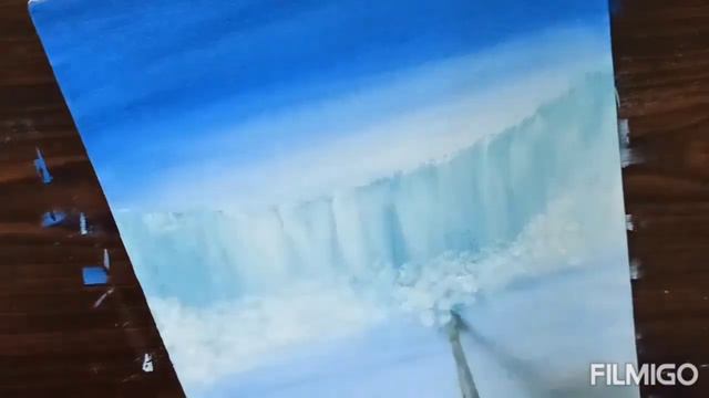 //water Falls Painting//paint With Arcylic Paints On Canvas Sheet//