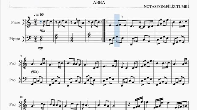 HAPPY NEW YEAR- ABBA- PİYANO NOTALARI смотреть онлайн