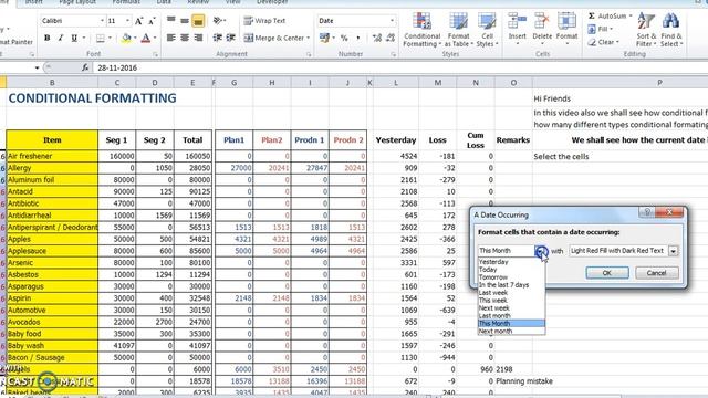 82 Conditional Formatting in Microsoft Excel 2010 Date highlight - EXCEL STEP BY STEP смотреть онлайн