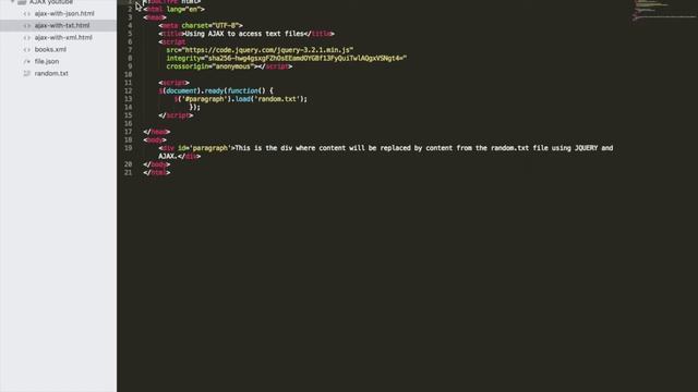 How to use AJAX with JQUERY to access text, XML and JSON files смотреть онлайн
