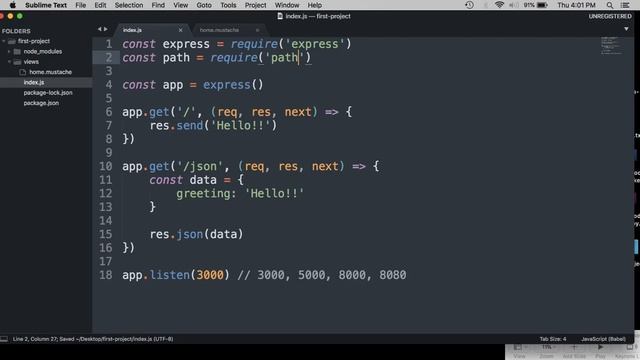 Intro to Node & Express - Responses смотреть онлайн