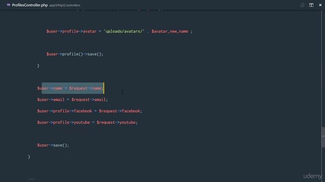 Udemy best laravel - 057 Updating user profile смотреть онлайн