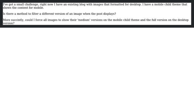 Wordpress: Change Image Sizes for Mobile Theme смотреть онлайн