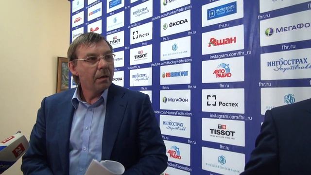 Олег Знарок и Андрей Сафронов дают интервью после исполкома ФХР смотреть онлайн