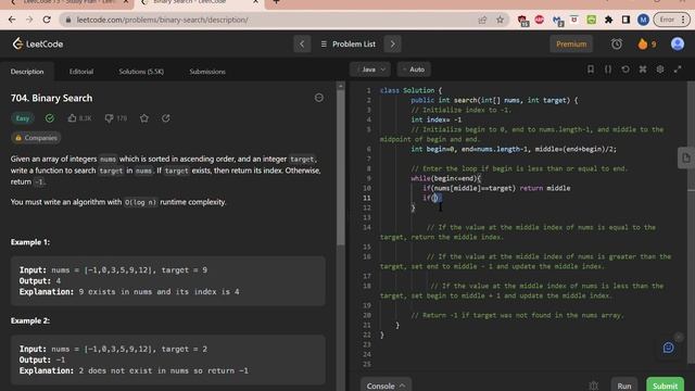 Binary Search LeetCode Java смотреть онлайн
