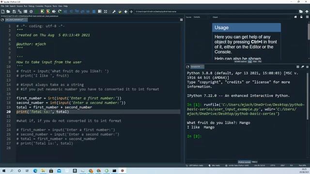 How to take user input in python? User input in Python смотреть онлайн
