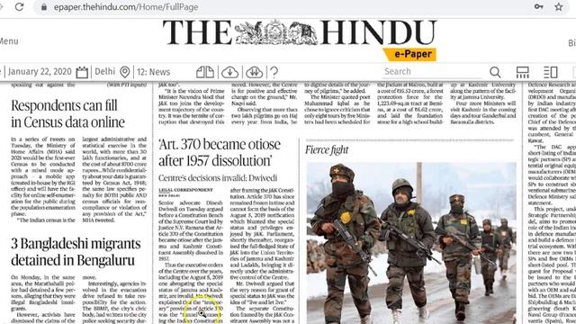 IAS Daily Current Affairs 2020 | The Hindu Analysis by Mrs Bilquees Khatri (22 January 2020) смотреть онлайн