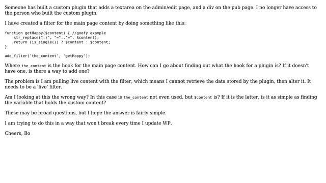 Wordpress: Add a filter to a different custom plugin смотреть онлайн