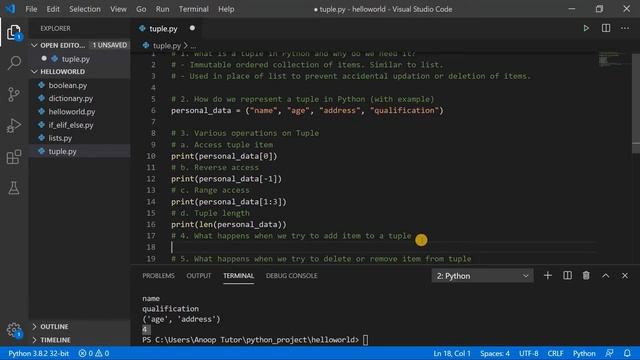 #7 PYTHON TUPLES | Python Tuples for beginners | Python tuples vs lists for beginners смотреть онлайн