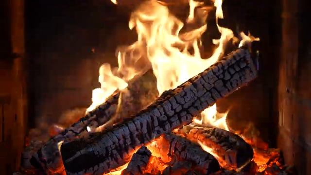 FIREPLACE 4K ? Cozy Fireplace (12 HOURS) With Crackling Fire Sounds. Real Fireplace Burning