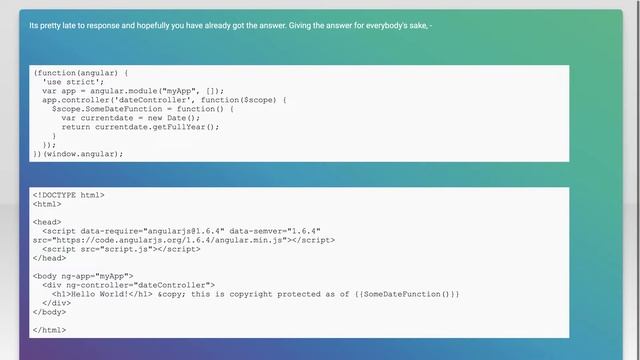 how to get the current year in Angular 1 using just {{ }}? смотреть онлайн