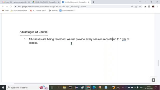 FULL STACK JAVA tutorials || Session - 1 || by Mr. Nagoor Babu On 26-12-2022 @7:30PM IST смотреть онлайн