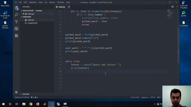 Python Basics - Part 7: Hangman game (P3) While and If statements смотреть онлайн
