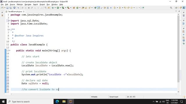 How To Convert LocalDate to java sql Date In Java | Java 8 Examples | Java Inspires смотреть онлайн