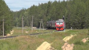 Тепловоз 2ТЭ10М-0363 с электропоездом ЭД9Э-0003 Казань - Илеть