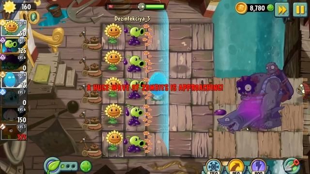 Липкий Горохострел начинает обстрел. РАСТЕНИЯ против ЗОМБИ 2 или PLANTS Vs ZOMBIES 2. Серия 186