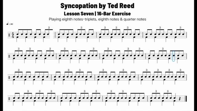 Eighth-Notes Triplets, Eighth Notes & Quarter Notes. ♩ = 90 BPM смотреть онлайн