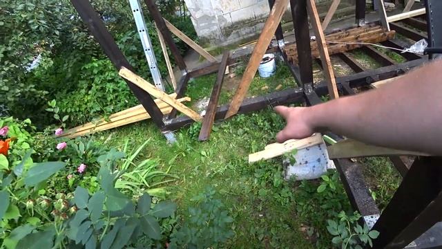 Беседка из бруса своими руками . Часть 11- лаги пола! смотреть онлайн