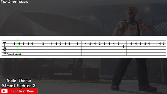 Street Fighter 2 - Guile Theme Guitar Tutorial смотреть онлайн