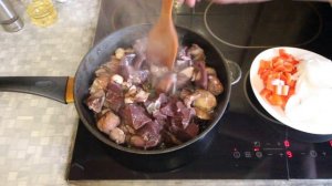 Бараньи потроха жаренные с луком