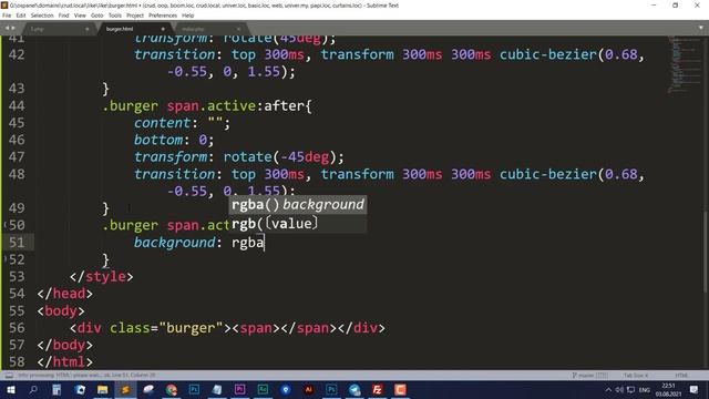 Анимация бургер меню на CSS и JavaScript смотреть онлайн