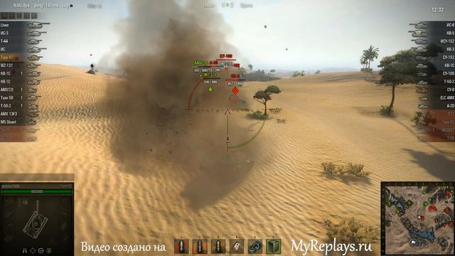 WOT: Песчаная река - Type 62 - 3 фрага смотреть онлайн