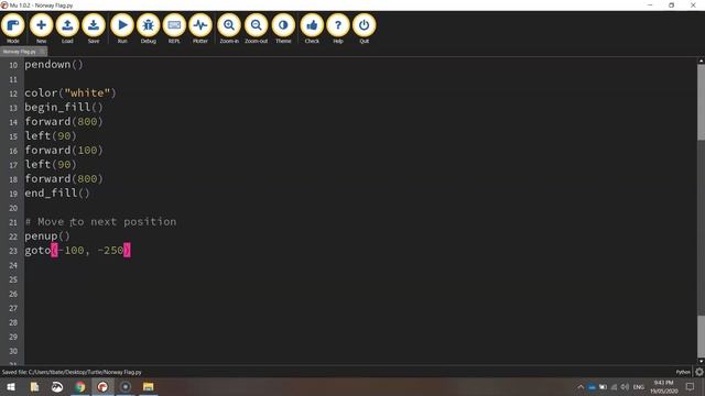 Python Turtle - Code the Norway Flag Tutorial смотреть онлайн