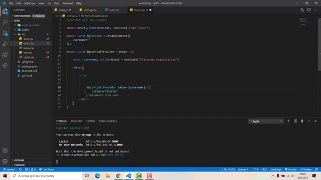 Full-Stack Development Tutorial | React Explained.. createContext and useContext || Clarusway смотреть онлайн