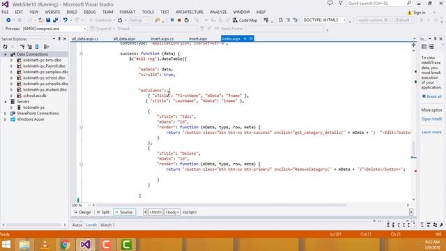 Asp.net CRUD using Ajex Json Part 2 смотреть онлайн