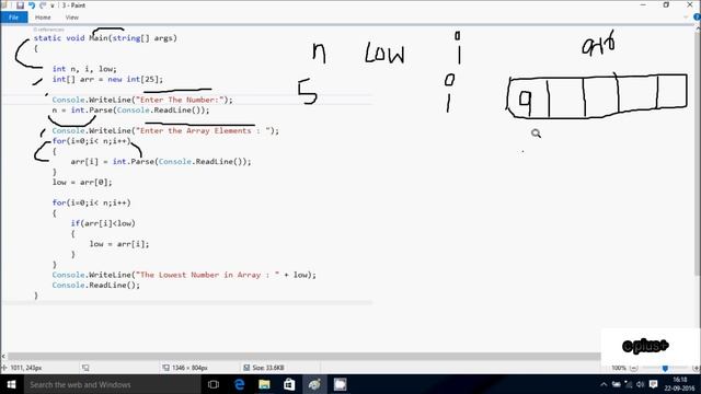 Find Min/Lowest/Smallest Value in Array in C# Programming смотреть онлайн