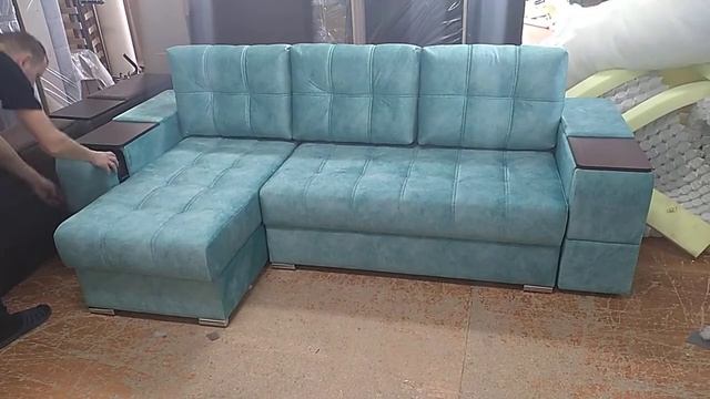 Угловой диван велюр "Риф" в магазине ВсяМебель, Пенза. смотреть онлайн