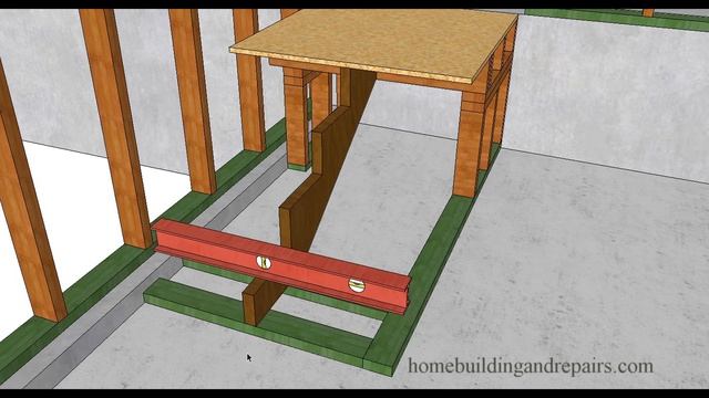 How to Install Level Stair Stringers in Garage With Sloping Floor смотреть онлайн