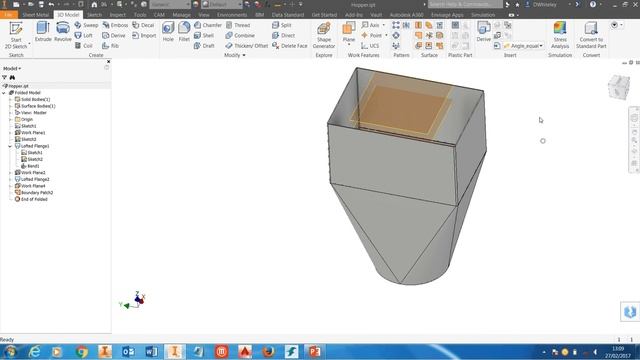 Autodesk Inventor, Calculate Internal Volume Of A Hopper