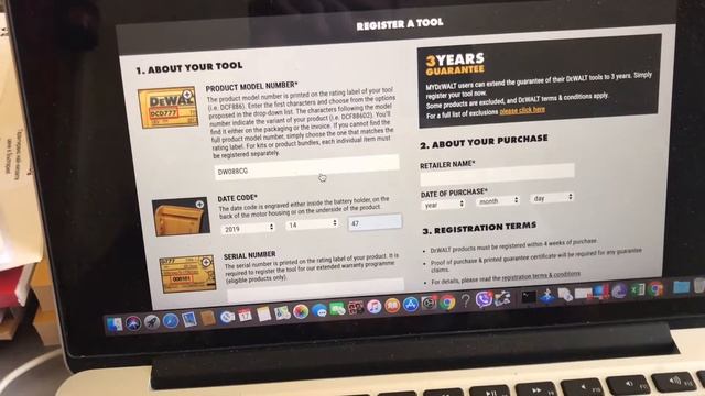 Регистрация за удължаване на гаранция Dewalt / Registration of Dewalt tool 3 years смотреть онлайн