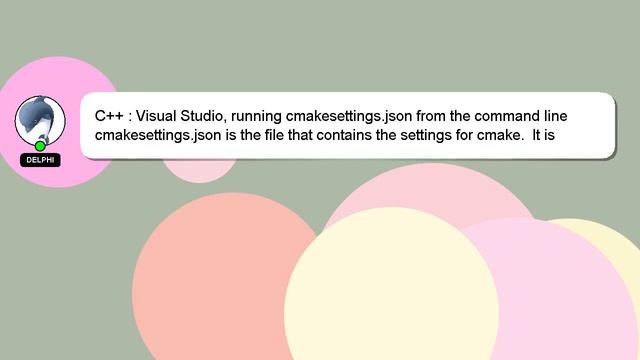 C++ : Visual Studio, running cmakesettings.json from the command line смотреть онлайн