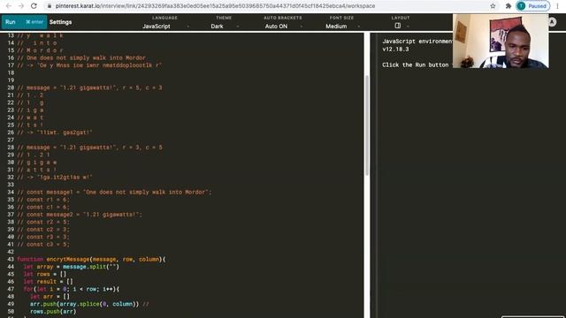 Encrypting Message algorithm Javascript solution смотреть онлайн