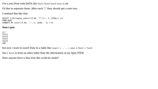 APEX: How to store values after separating into a array and write them into a table смотреть онлайн