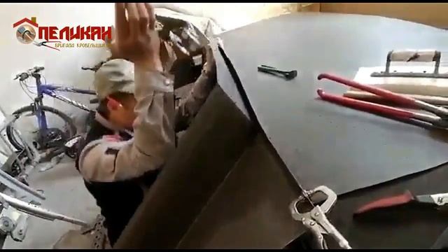 Изготовление лотка.Желоб надстенный.Фальцевая кровля. смотреть онлайн