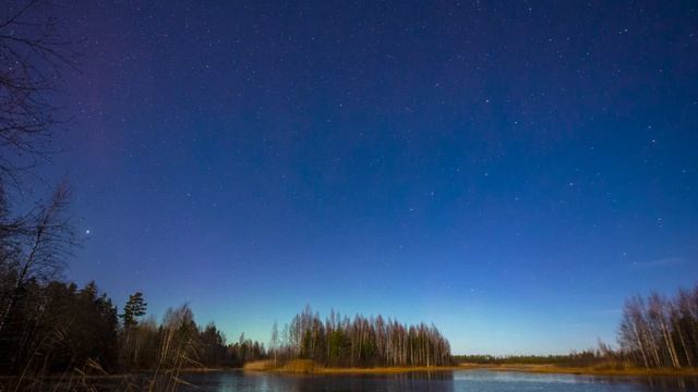 Северное сияние в ночь с 15 на 16 ноября, южнее Ладожского озера. смотреть онлайн