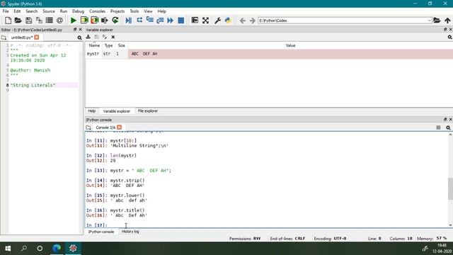 Python - Strings (Initialize, Replace, Slice, Print, Strip, Split, Case Change Iterate etc.) смотреть онлайн