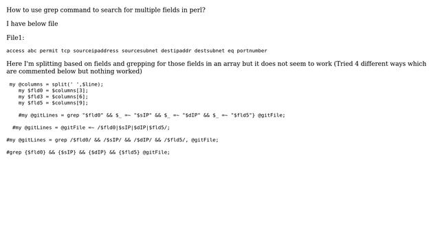 How to use grep command to search for multiple patterns in perl? смотреть онлайн