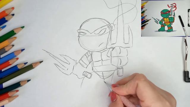 Как нарисовать Черепашку Ниндзя легко и поэтапно / How to draw a Ninja Turtle смотреть онлайн