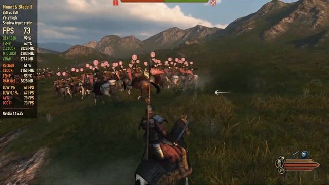 Mount & Blades II: Bannerlord - GTX 1060 | Ryzen 5 3600 | 500 vs 500 | 250 vs 250 | Epic Battle смотреть онлайн