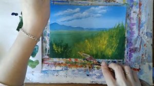 Летний пейзаж акрилом | ПРОСТО и ЯРКО