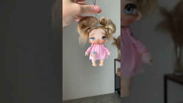 Текстильная кукла ручной работы Милота Маленькая куколка В розовом Art doll Handmade Miniature Soft смотреть онлайн