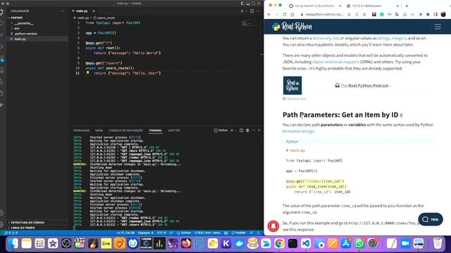 Tutorial FastAPI e Python: monte fácil a sua Web API! смотреть онлайн