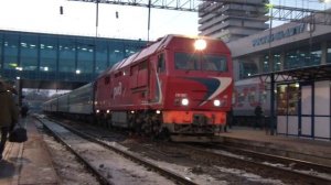 Отправление ТЭП70БС-116 с поездом Ростов — Волгоград