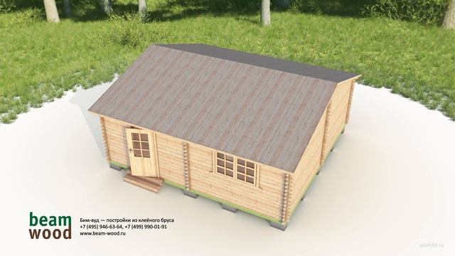 Дачный дом 6x6 из бруса (сборка 3d) смотреть онлайн