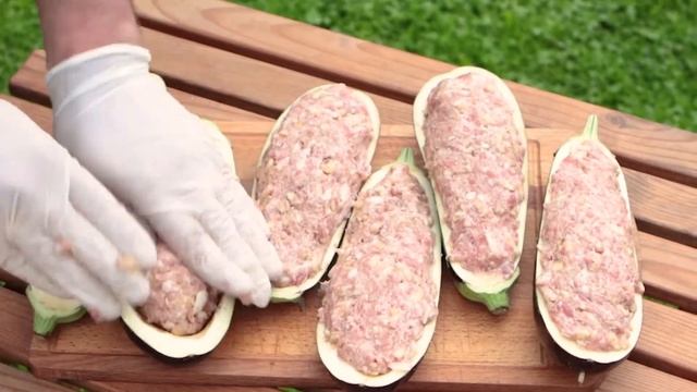 ПОЛНЫЙ ФАРШ. Баклажаны-лодочки на гриле #гриль #баклажаны #рецепт #grill #баклажанырецепт смотреть онлайн